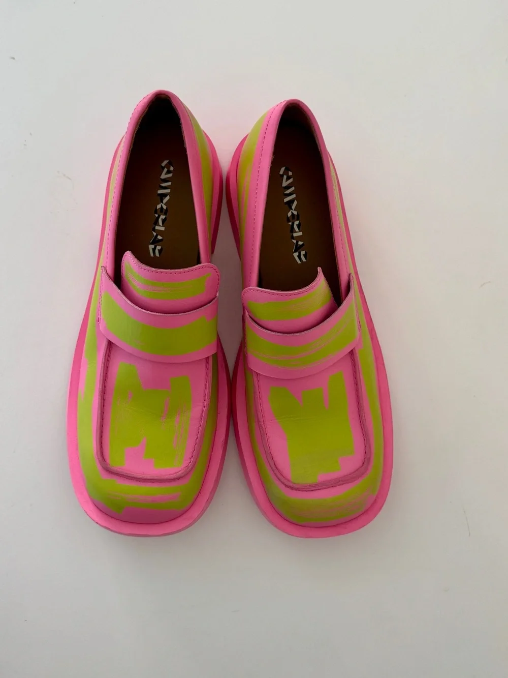 CAMPERLAB Pink & Lime Green Slip-On Loafers (Size 45)